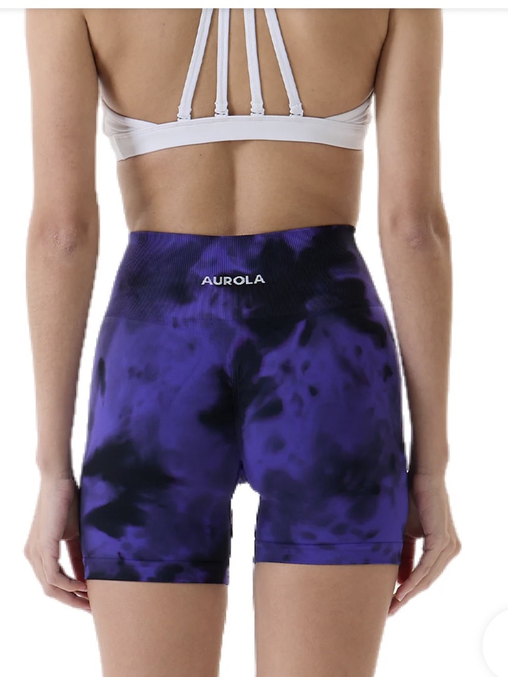 Aurola High-Waist Tie-Dye Bike Shorts in Purple